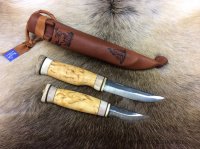 Охотничья классическая спарка из двух ножей Wood Jewel Kaksoispuukko