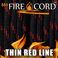 Live Fire Gear 550 FireCord Black/Red Line 7.5/30.5 м