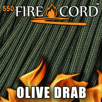 Live Fire Gear 550 FireCord Olive Drab 7.5/30.5 м