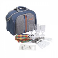 Набор для пикника на 4 персоны Helios синий / серый