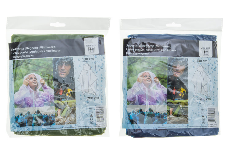 Дождевик - пончо Atom зеленый, синий