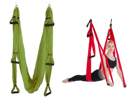 Гамак для Йоги HAWK, 1601 HKYH, 280*150 см, красный, зеленый