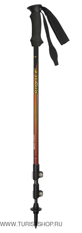 Палки треккинговые, телескопические Vipole Base Camp QL Red