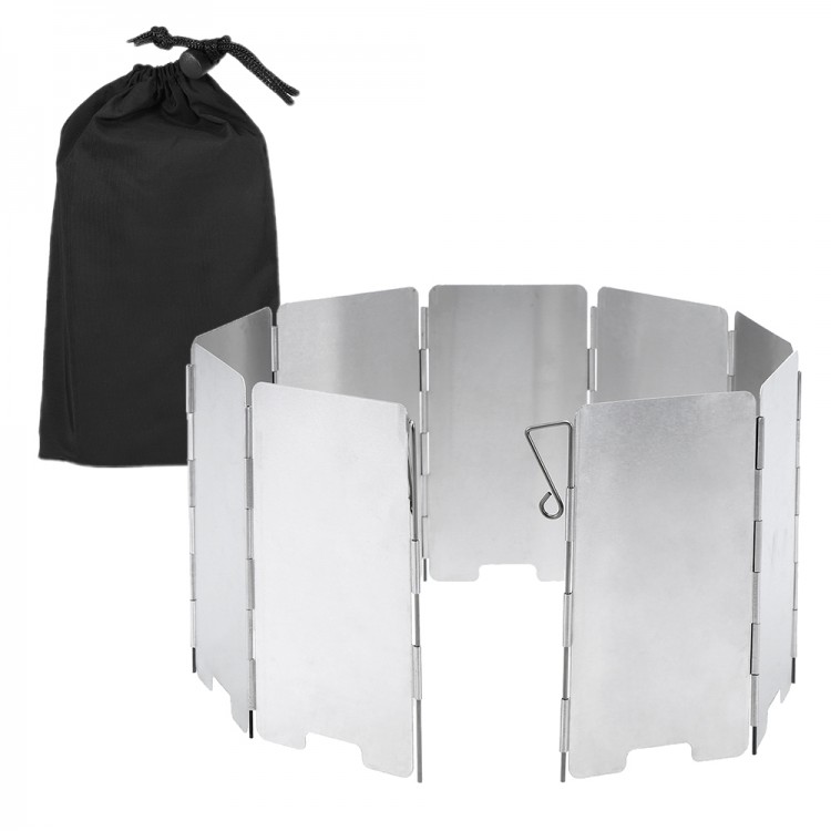 Ланч-бокс с плитой, ветрозащитным экраном и решеткой для гриля - комбинированный набор для кемпинга, туризма, рыбалки, аксессуары для путешествий