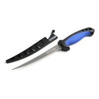 Нож разделочный СЛЕДОПЫТ прорезиненная ручка, 150 мм. в чехле