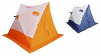 Зимняя палатка СЛЕДОПЫТ двускатная, бело-оранжевая / бело-синяя / бело - оливковый / синяя - белая с принтом